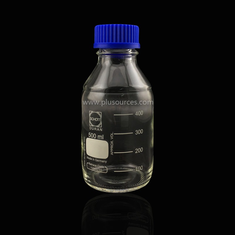 肖特蓝盖瓶，溶剂瓶，透明，含盖，500ml, 肖特，Schott