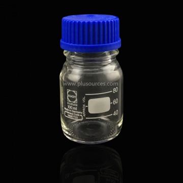 肖特蓝盖瓶，溶剂瓶，透明，含盖，100mL